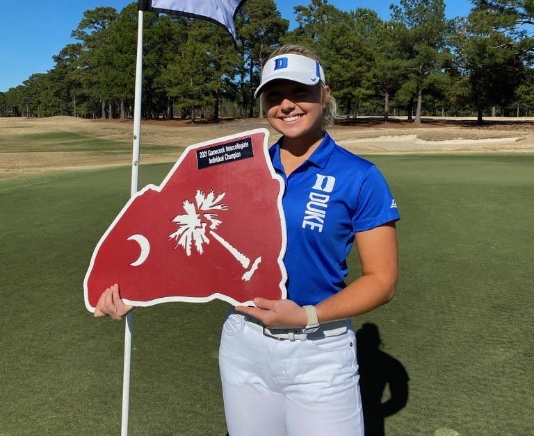 Shepherd secures first college win as No. 8 Duke women's golf takes