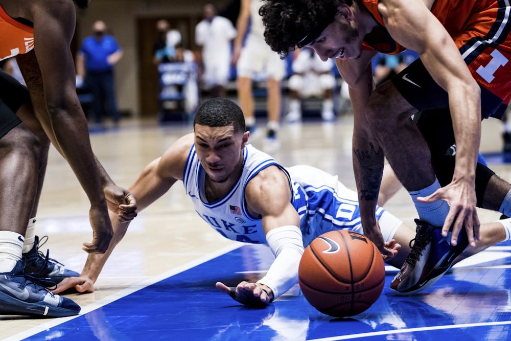 <p>Jordan Goldwire led the Blue Devils defensively, though this young team needs a veteran to step up in running the offense.</p>