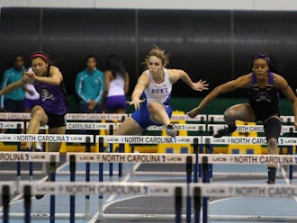 Senior Hannah Goranson broke the school record in the 100-meter hurdles Sunday at the Virginia Challenge.