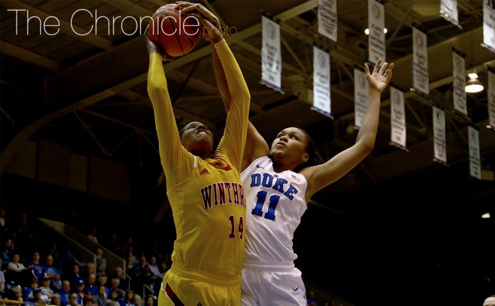 <p>Azurá Stevens recorded eight rejections Sunday&mdash;the fifth-most blocks in a single game in program history.</p>