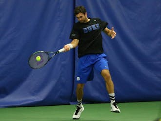 Freshman Catalin Mateas clinched a Duke match victory for the first time&nbsp;in his career Sunday at Boston College, filling in at first singles for No. 20 Nicolas Alvarez.