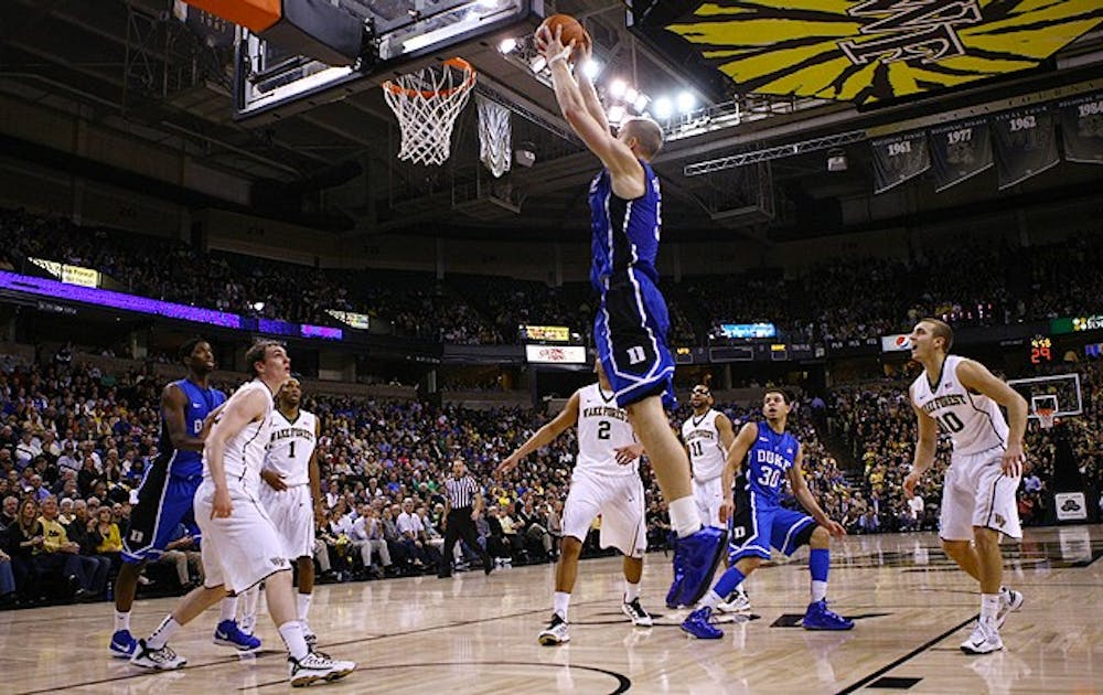 Senior Mason Plumlee scored a career-high 32 points and added 9 rebounds in Duke's win over Wake Forest.