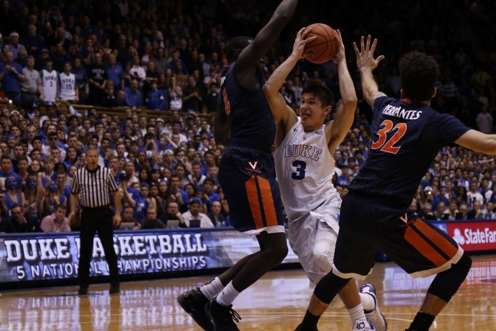 Grayson Allen's buzzer-beater in 2016 sealed the second of his three career wins against Virginia.