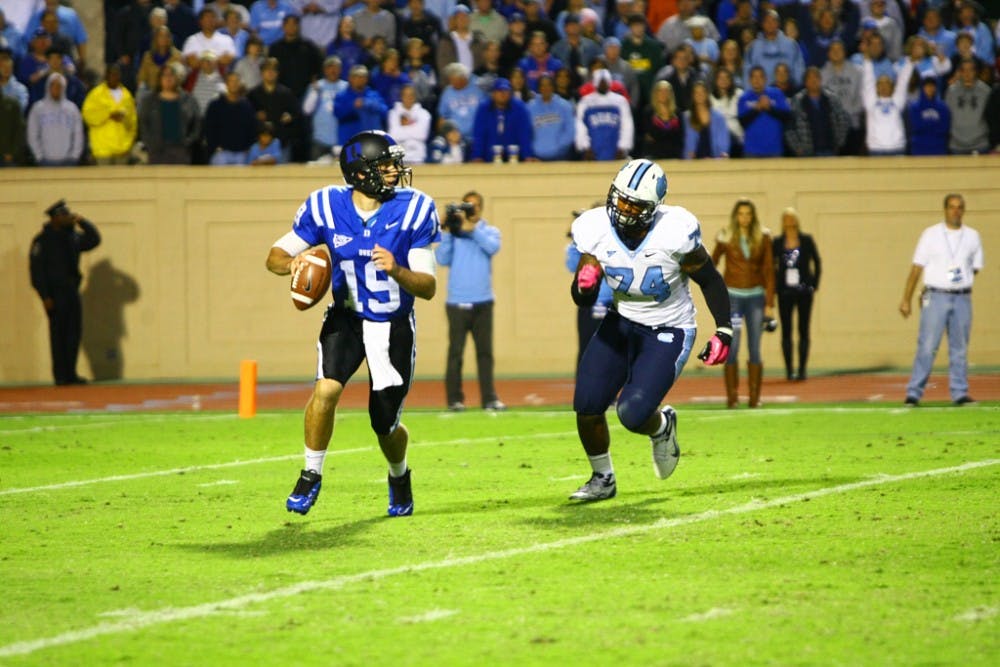 Quarterback Sean Renfree completed 23-of-36 passes for 276 yards as one of three Blue Devils to earn ACC weekly honors.