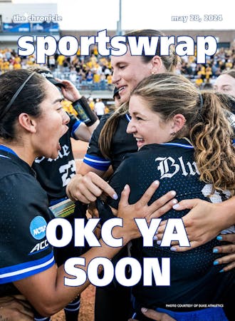 Duke softball after defeating Missouri in the Super Regionals. 