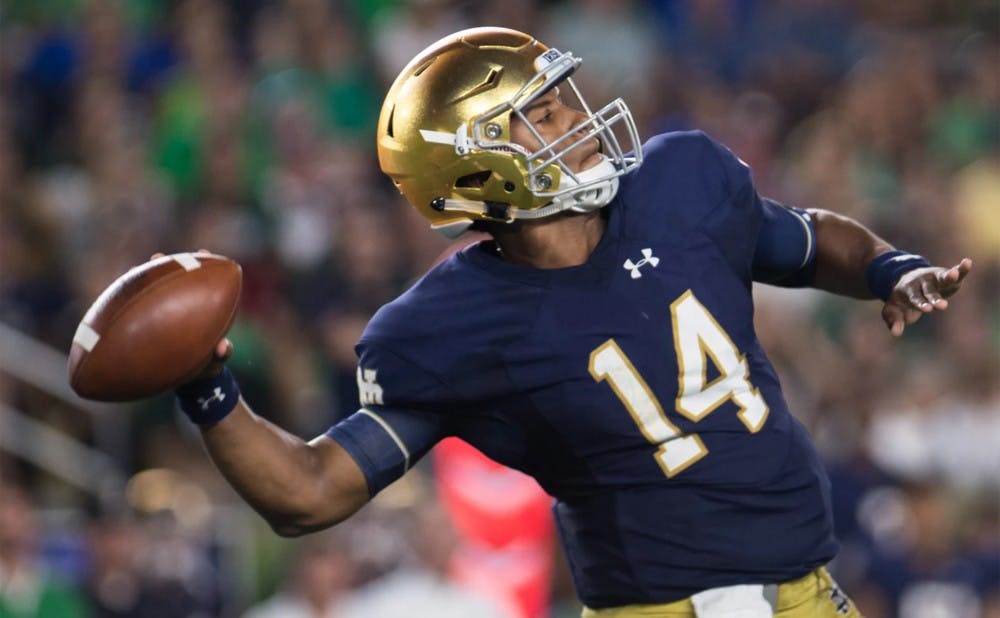 <p>Notre Dame quarterback DeShone Kizer has been one of the team’s bright spots, racking up 13 total touchdowns through three games.</p>