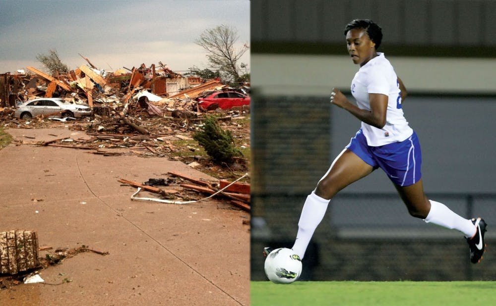 Duke athletics has helped fundraising for the rebuilding efforts of junior defender Anastasia Hunt, whose home was destroyed in the Moore, Okla., tornado in May.