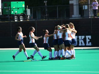 Top-ranked Syracuse remained unbeaten after an overtime goal allowed the Orange to squeeze past the Blue Devils Saturday at Jack Katz Stadium.
