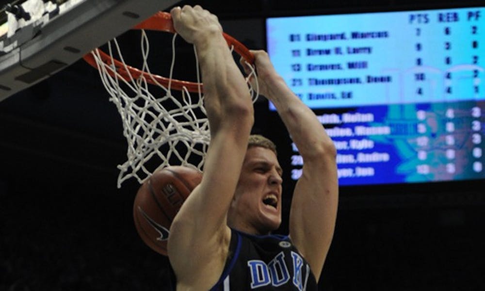 Freshman Mason Plumlee’s athletic dunk in the second half changed the course of the game.