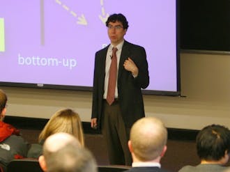 Jonathan Zittrain, law professor at Harvard University, warns against the U.S. government’s censorship capabilities on the Internet during the fourth installment of the Provost’s Lecture Series Wednesday night.