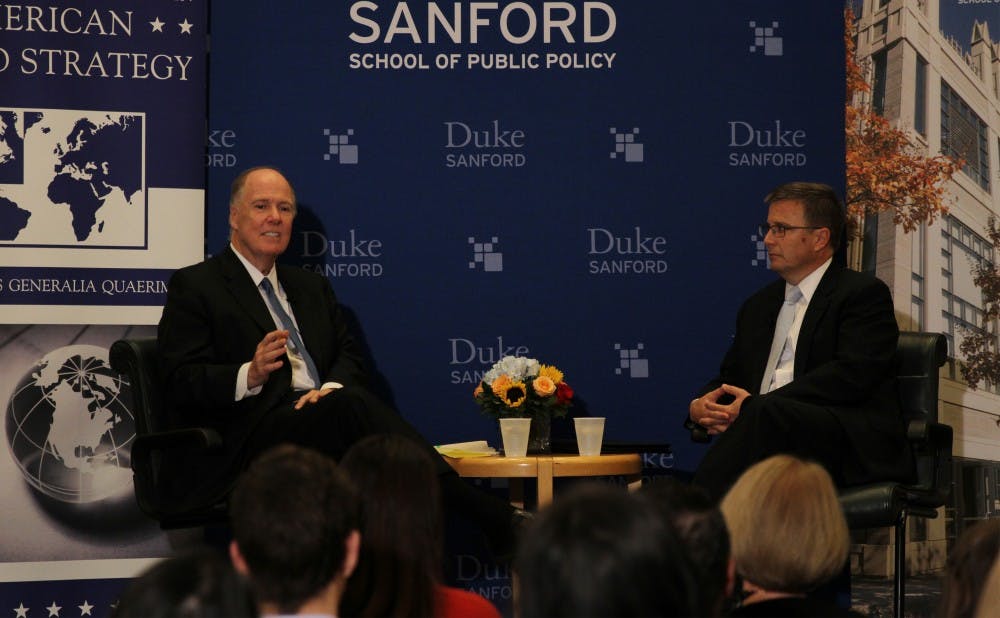 <p>Tom Donilon served as President Barack Obama's national security advisor from 2010 until 2013 and addressed the country's most pressing foreign policy issues in a talk at Duke Thursday evening.</p>