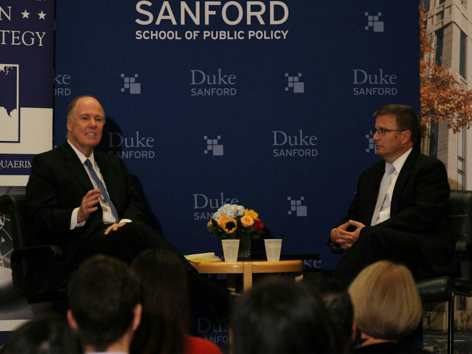Tom Donilon served as President Barack Obama's national security advisor from 2010 until 2013 and addressed the country's most pressing foreign policy issues in a talk at Duke Thursday evening.