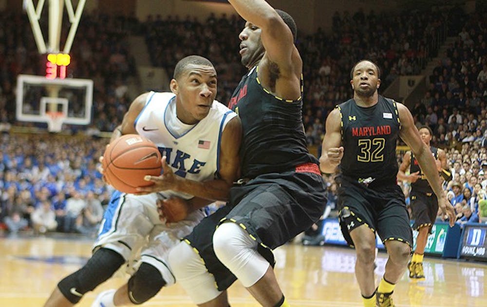 Freshman Rasheed Sulaimon scored a career-high 25 points to lead Duke to an 84-64 victory over Maryland.