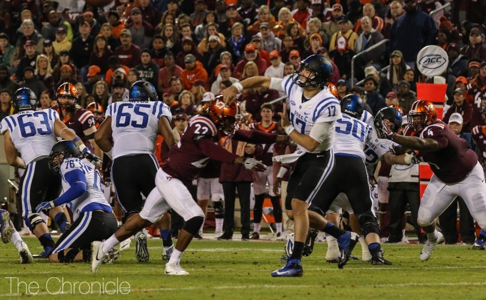 Daniel Jones couldn't complete a pass in the second half for Duke's sputtering offense. 