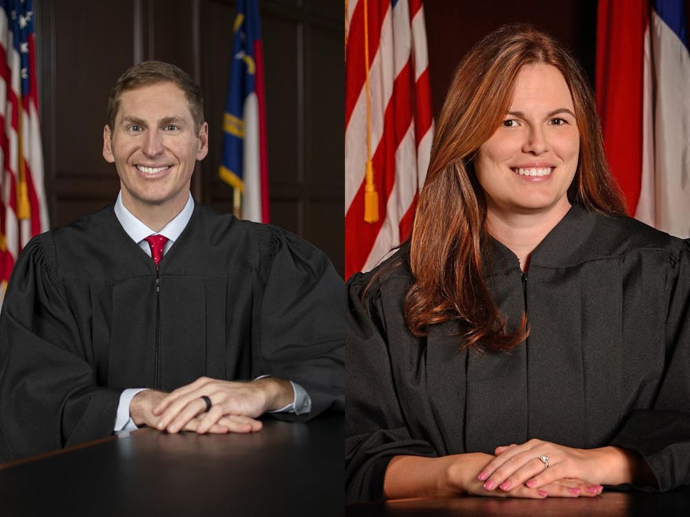 Republican Jefferson Griffin (left) and Democrat Allison Riggs (right) are locked in a contentious battle for a seat on North Carolina's Supreme Court.