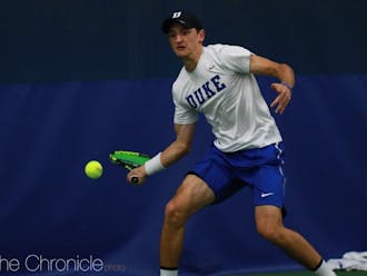 Nick Stachowiak's three-set win against Virginia Tech Friday led to one of the Blue Devils' most dramatic celebrations of the season.