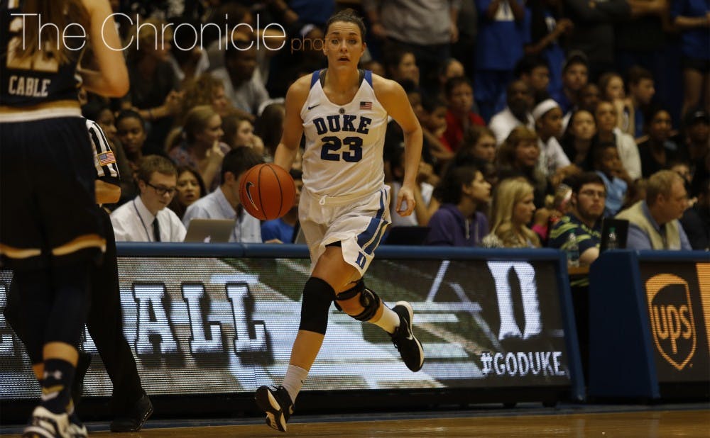 Guard Rebecca Greenwell and the Blue Devils will attempt to bounce back from Monday’s heart-breaking loss to Notre Dame Thursday at home against Virginia.