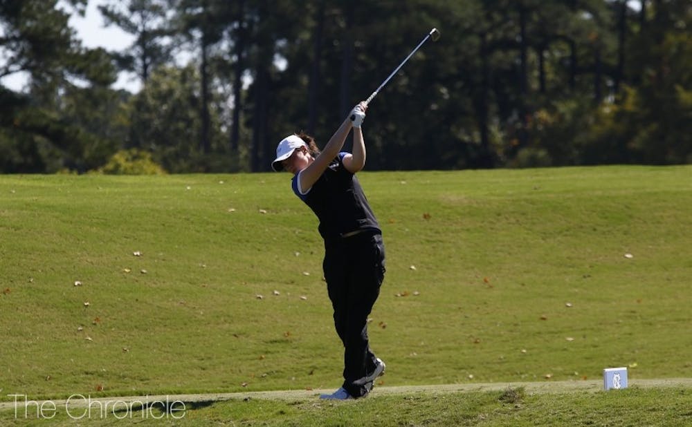 <p>Leona Maguire carded a 63 Monday afternoon on her way to the tournament title, tied for the second-best round in program history.</p>