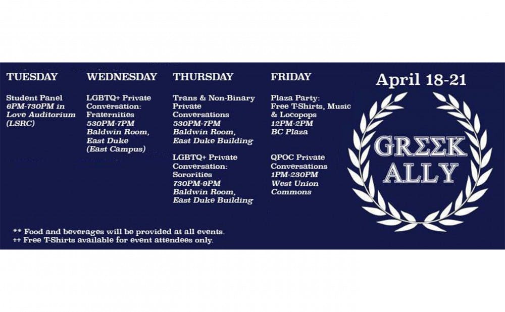 <p>Greek Ally Week this year will feature panel discussions along with private conversations.</p>