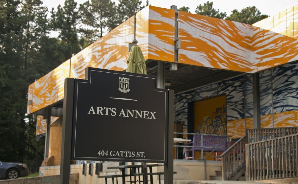 <p>The Arts Annex sits on top of a hill between East and West Campus and offers students a place to explore their artistic side. </p>