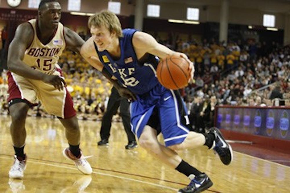 Duke Men's Basketball win against Boston College in Mass. 66 - 63 on 2/6/10.