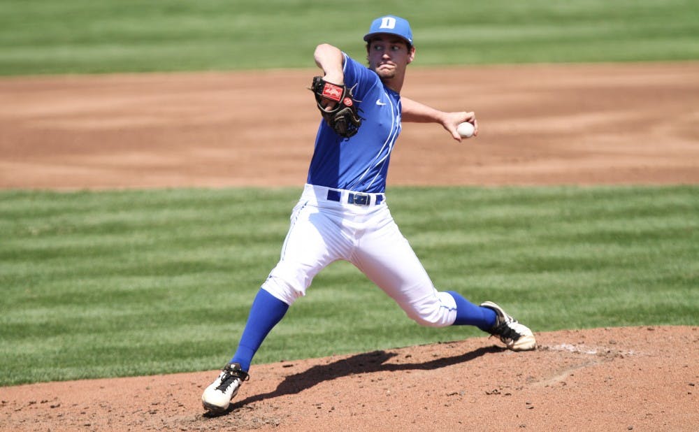 Trent Swart threw eight solid innings for the Blue Devils, holding the Seminoles to six hits and three runs in his time on the mound.