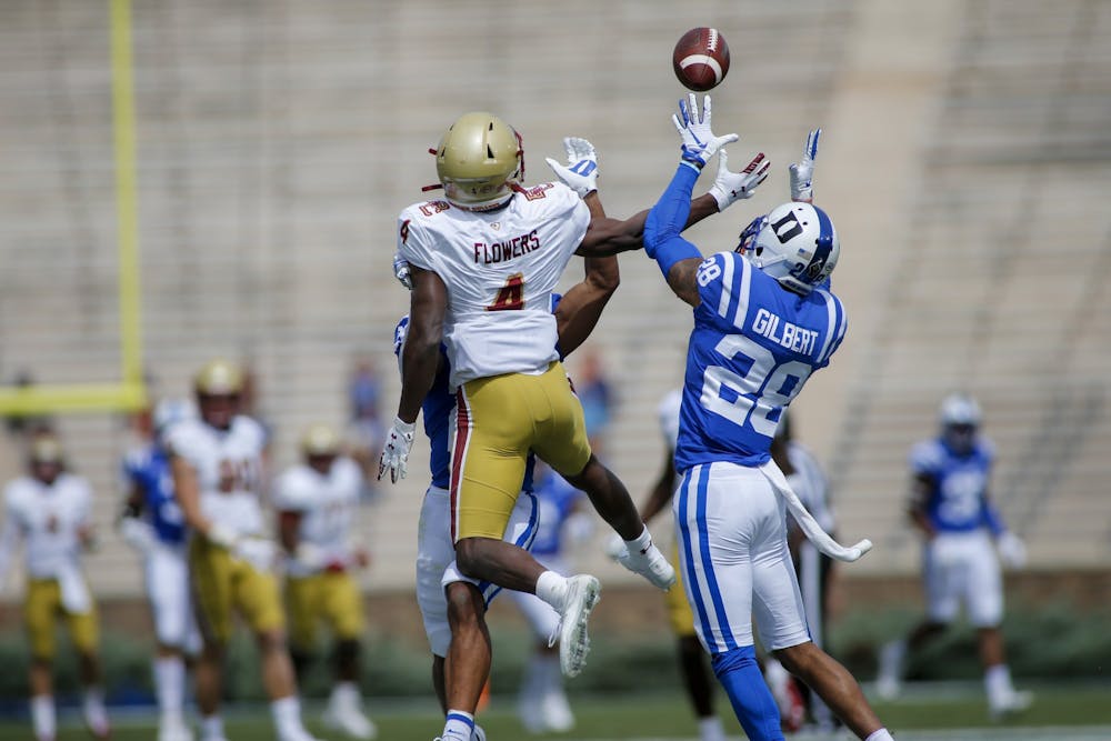 <p>Duke must look to stop wide receiver Zay Flowers, Boston College's leading offensive force.</p>