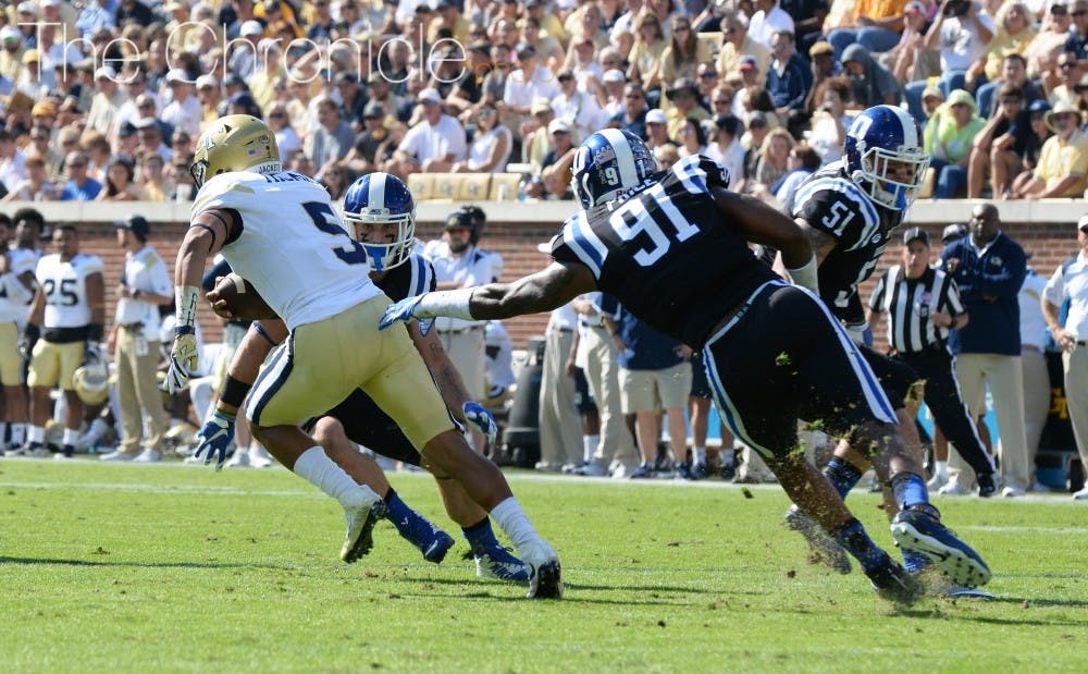 <p>Marquies Price and Brandon Boyce, two of Duke's mainstays up front the last two seasons, have been dismissed for failing to meet the football program's standards.&nbsp;</p>
