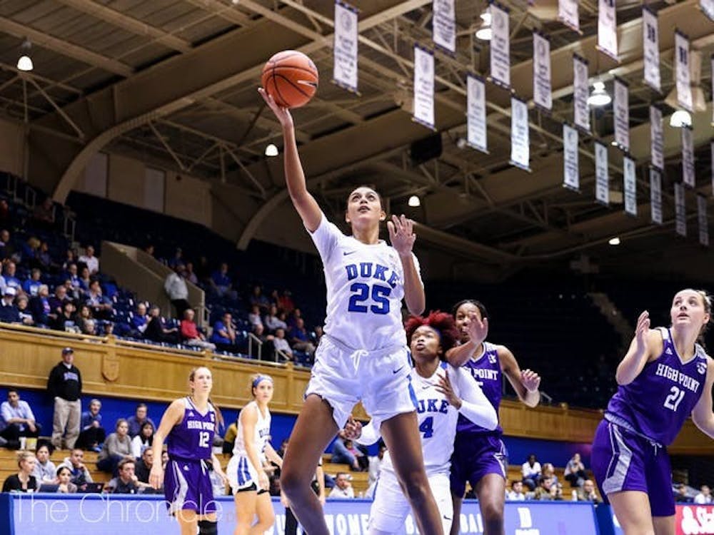 Jade Williams and Duke's bigs will be tested Sunday.