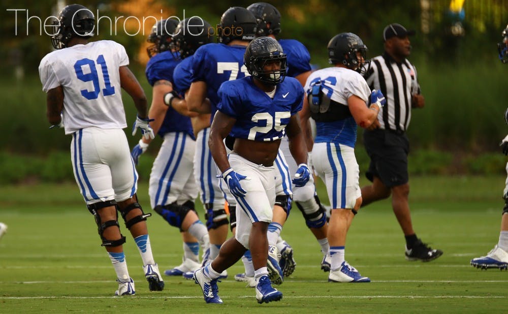 <p>Jela Duncan and company might have to carry Duke's offense early in the season&nbsp;if the offensive line continues to struggle&nbsp;in pass protection.&nbsp;</p>