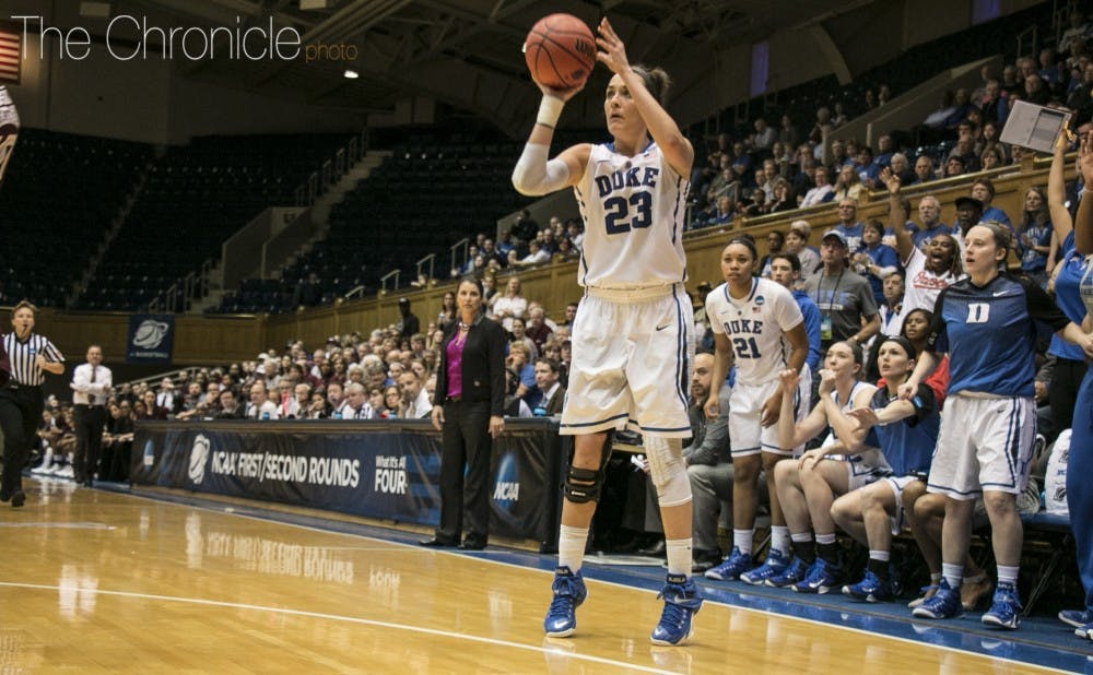 <p>Redshirt sophomore Rebecca Greenwell torched the nets in Duke’s exhibition games last season and will look to find similar success beginning Thursday night.</p>