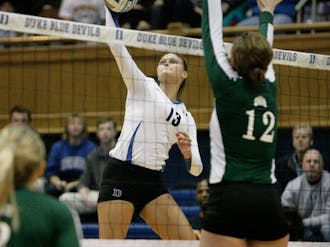 Junior Sophia Dunworth led the Blue Devils with 23 kills in their first two NCAA Tournament games last weekend.