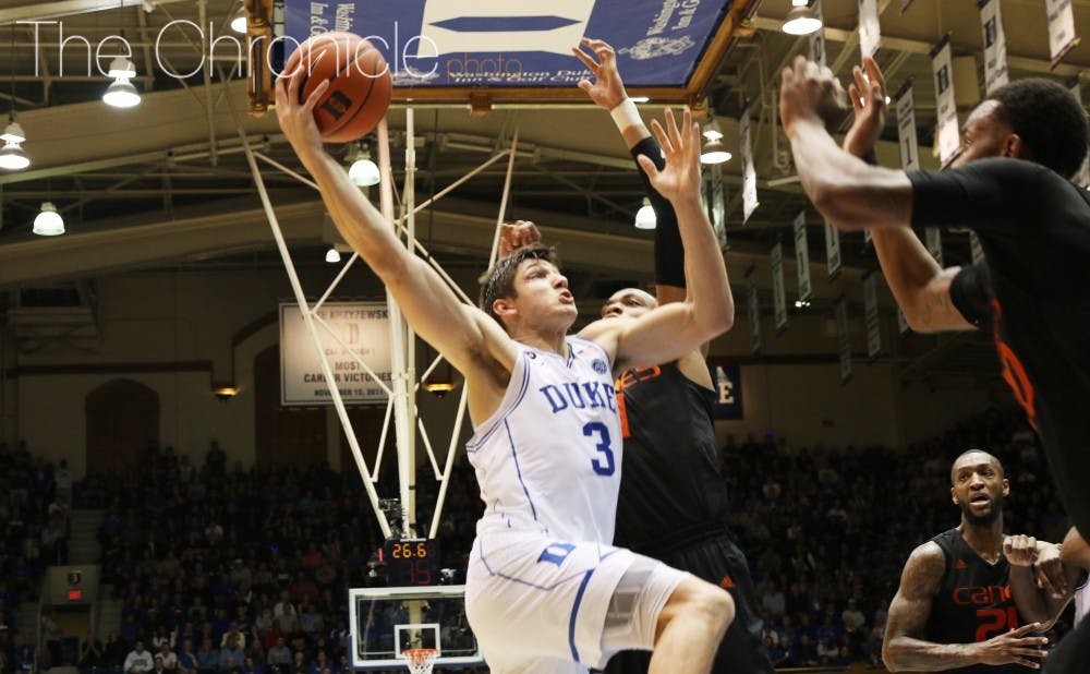 Grayson Allen had a quiet week with just seven points against Miami, dislocating his finger in the first half before returning to the game.