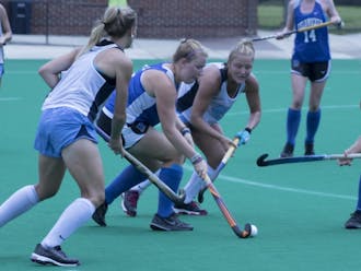 Heather Morris scored an early goal Saturday despite often having to play near a crowd of North Carolina defenders.