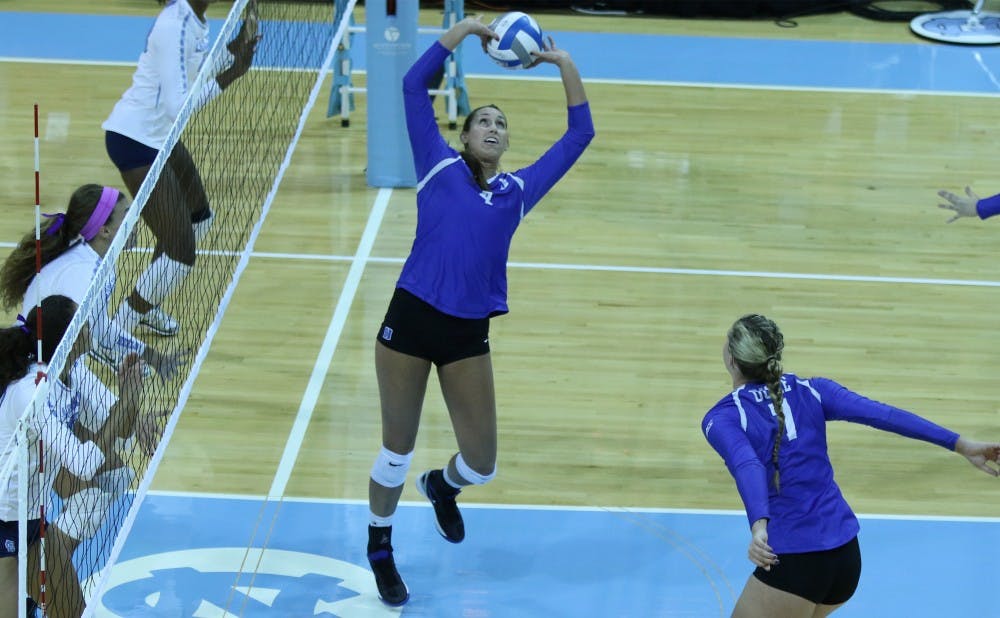 <p>Redshirt senior setter Maggie Deichmeister will play her last two regular season matches at Cameron Indoor Stadium this weekend against Triangle rivals North Carolina and N.C. State.</p>