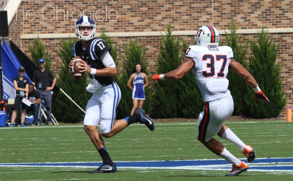 Daniel Jones hopes to bounce back from last Saturday's six-turnover outing against Virginia.&nbsp;