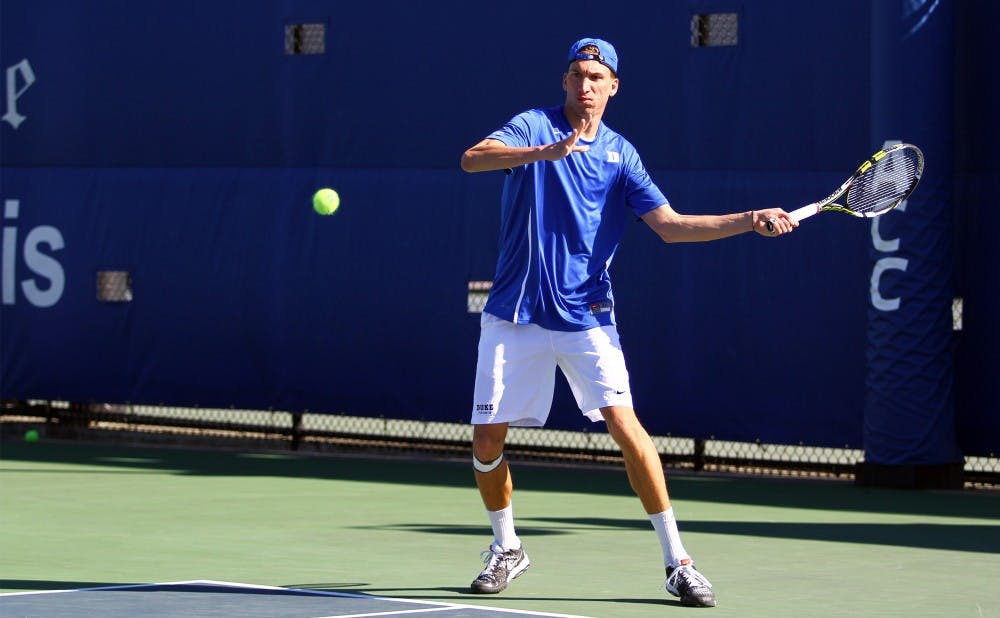 Sophomore Michael Redlicki may get a second chance against the No. 6 singles player in the nation, Virginia’s Mitchell Frank, whom he lost to 6-0, 6-0 last spring.