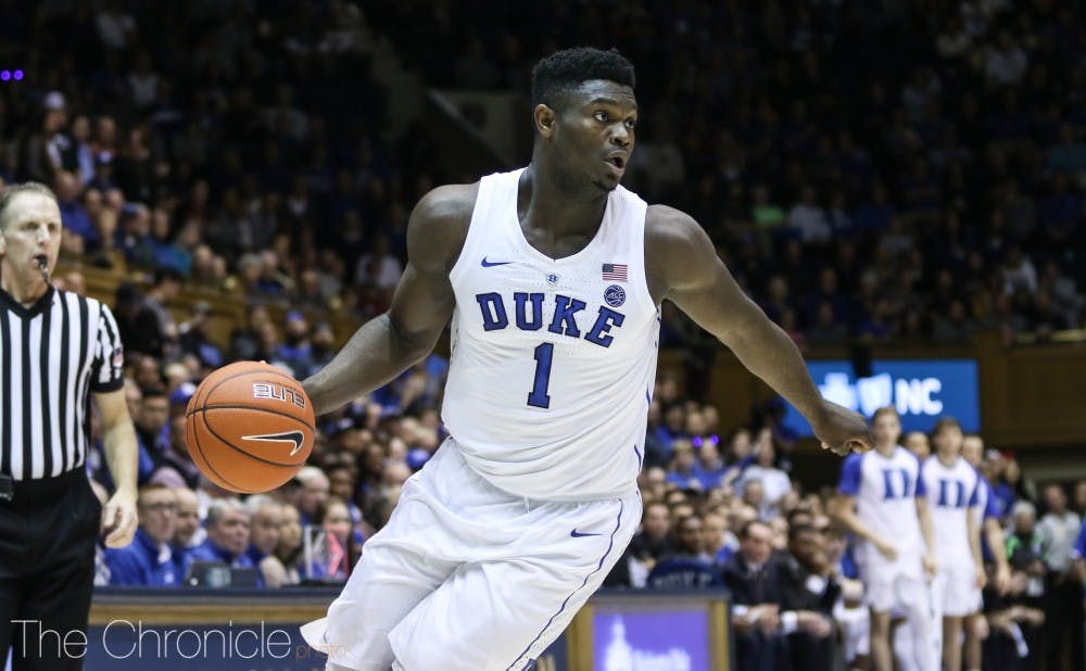 <p>Freshman Zion Williamson had a strong first half against Indiana.</p>