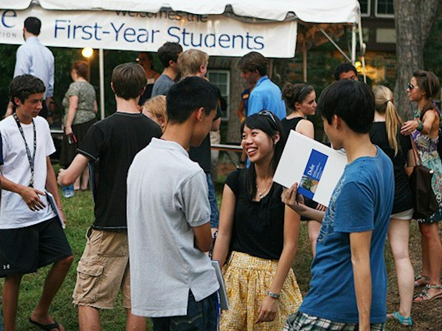 Students, faculty and alumni gathered for free food, drinks and gifts on Chapel Drive Monday for the Forever Duke Block Party, held annually on the first day of classes.