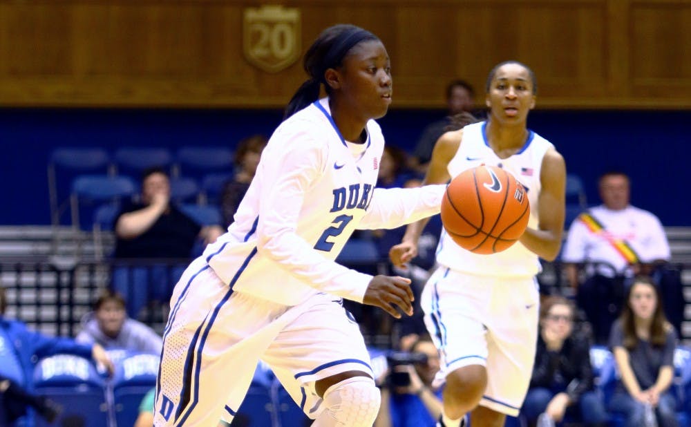 The play of sophomore point guard Alexis Jones was one of the lone bright spots for Duke at the Blue/White scrimmage.
