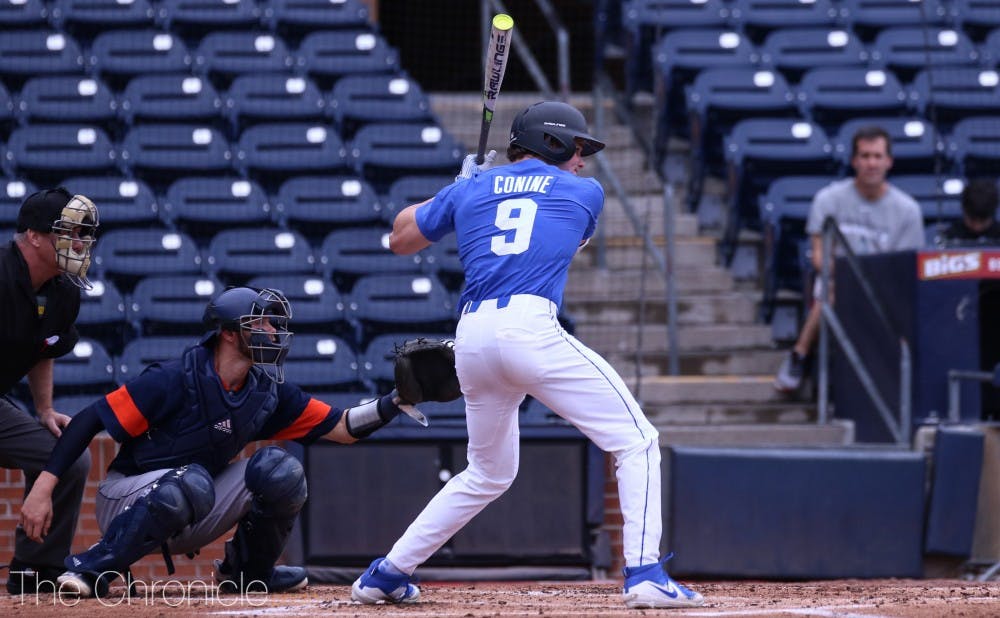 Former Duke outfielder Griffin Conine made his MLB debut with the Miami Marlins this week.