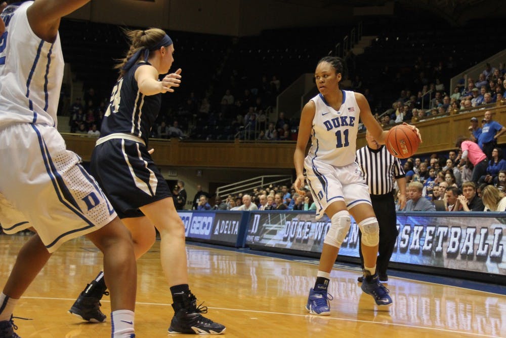 Freshman Azura Stevens recorded her fourth double-double of the season in Thursday's 62-43 win against Pittsburgh.