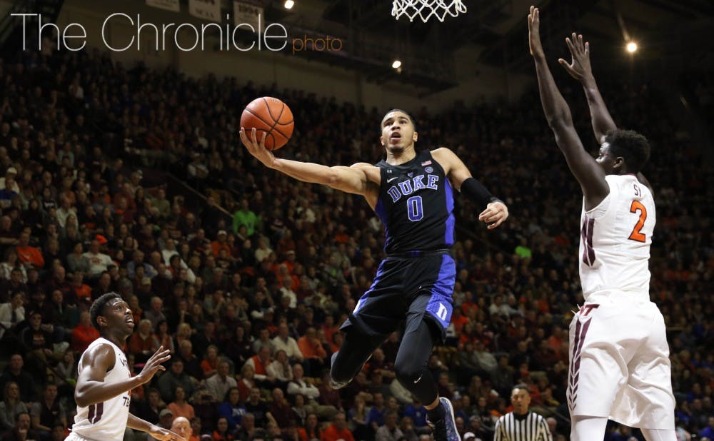 <p>Jayson Tatum was one of just two Blue Devils to score in double figures against Virginia Tech.</p>