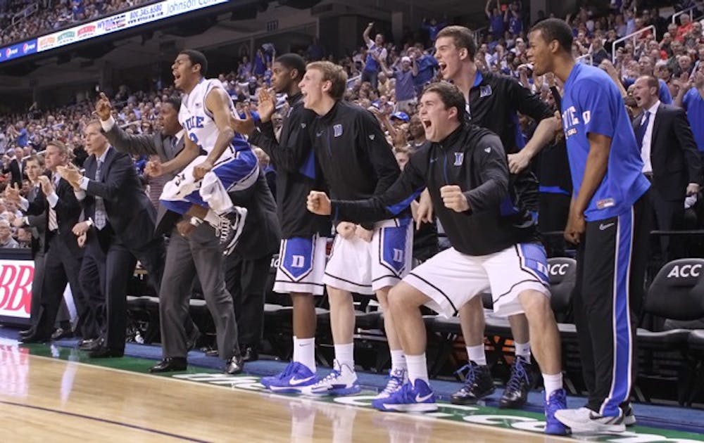 Duke’s bench has spent most of its time cheering, not playing, this season.