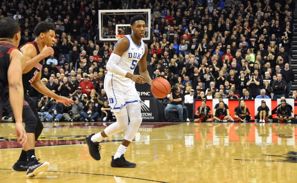 <p>R.J. Barrett likely won't be a part of next year's Duke team, which will be the first to play a 20-game ACC schedule.</p>