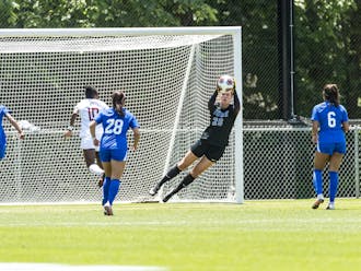 Goalkeeper Ruthie Jones recorded a career-high eight saves in Duke's Elite Eight game against Florida State.
