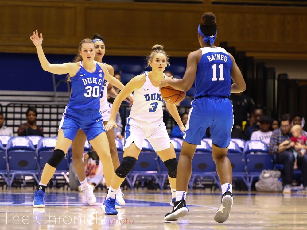 <p>Azana Baines's ability to hit from deep could land her big minutes during her freshman season.</p>
