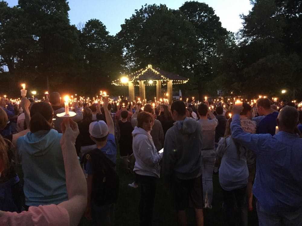 A candlelight vigil was held Tuesday night in Franklin, Mass. to support Doherty and his family.