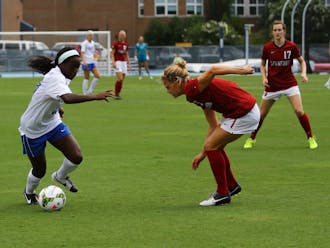 Sophomore Toni Payne and her teammates took 29 shots in two games last weekend at the UNC Nike Classic, but the Blue Devils have yet to find the back of the net.