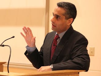 Siddharth Kara speaks on human trafficking in a keynote speech hosted by the Center for African and African American Research.
